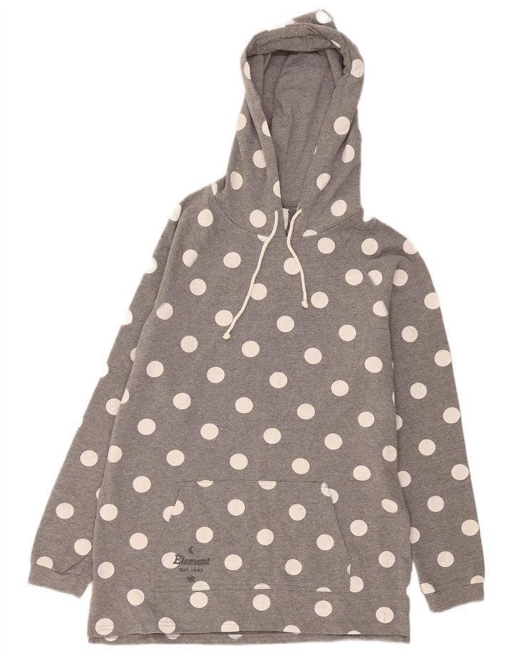 Element Dame Hoodie Jumper US 12 Stor Grå Polka Dot Bomuld
