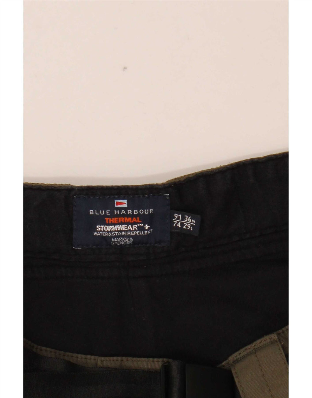 Marks & Spencer Herre Blue Harbor Straight Cargo Bukser W36 L29 Khaki