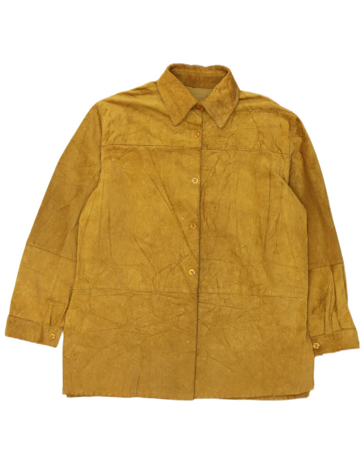Vintage dame ruskindsjakke IT 48 XL Khaki