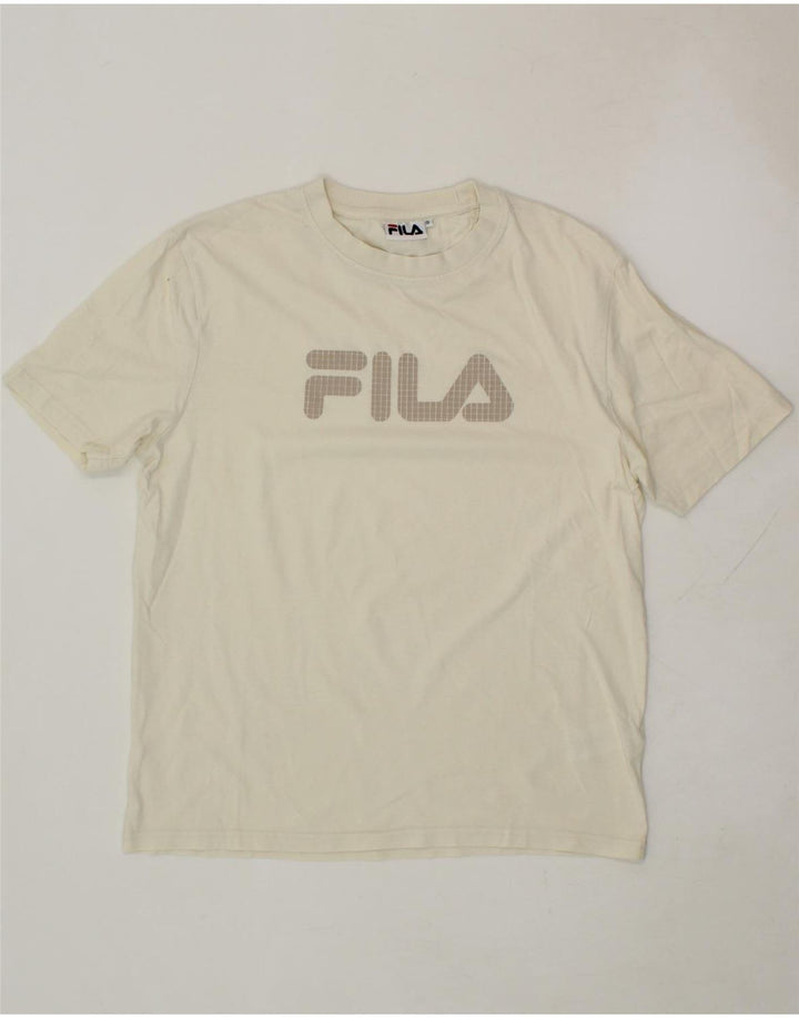 FILA Mens Graphic T-Shirt Top Small White Cotton Vintage Fila and Second-Hand Fila from Messina Hembry 
