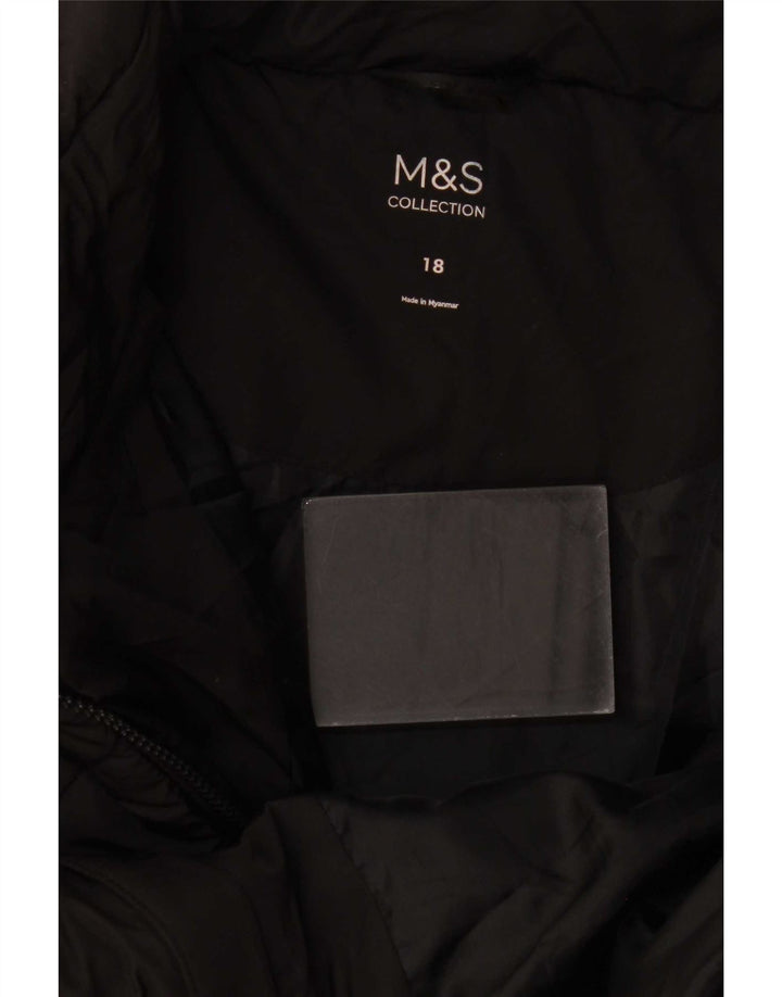 Marks & Spencer Polstret jakke til kvinder UK 18 XL Sort polyester