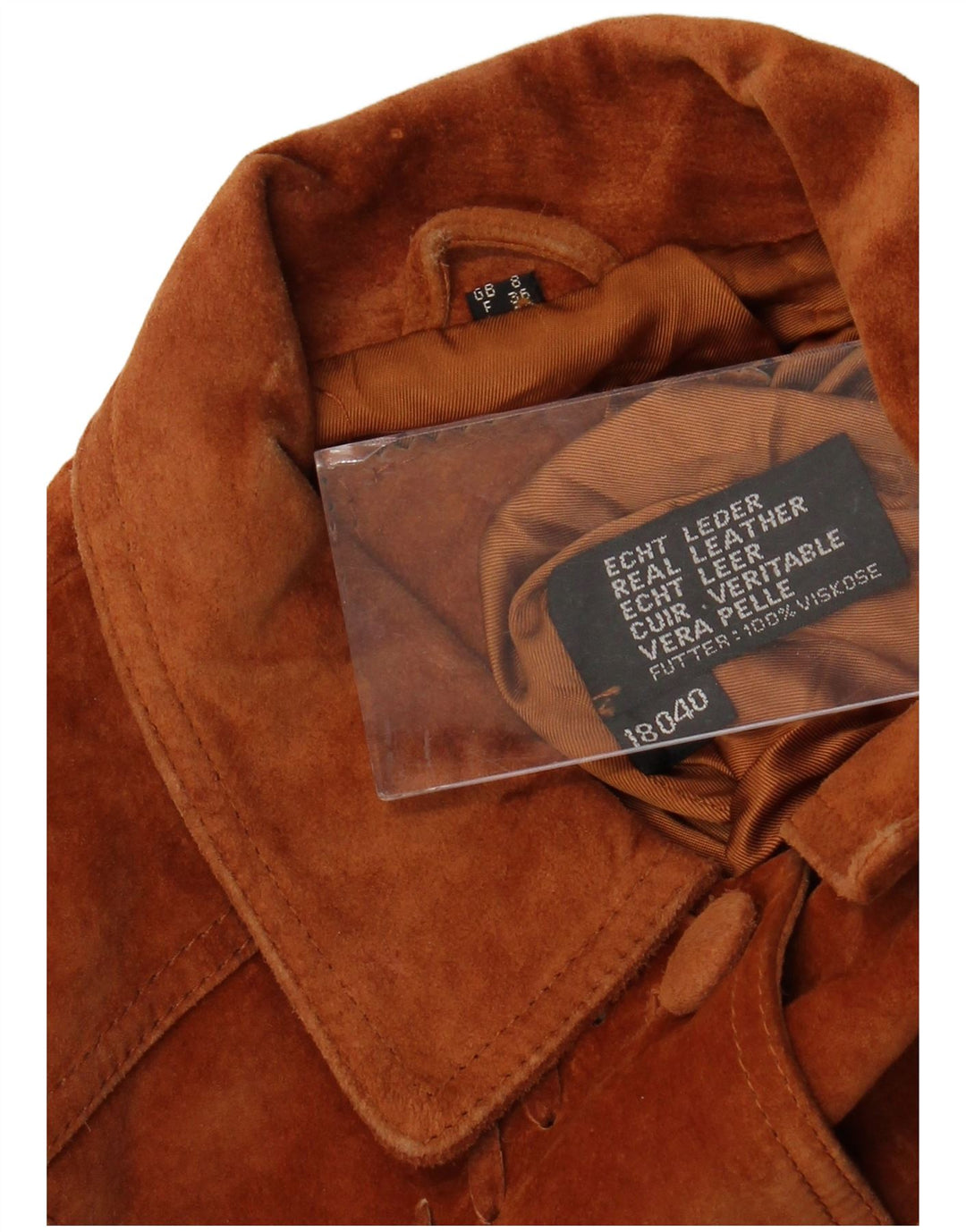 VINTAGE Dameoversized ruskindsjakke UK 8 Lille brunt læder