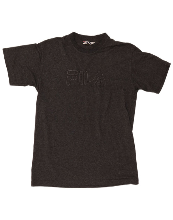 FILA Drenge Grafisk T-Shirt Top 13-14 år XL Sort Bomuld