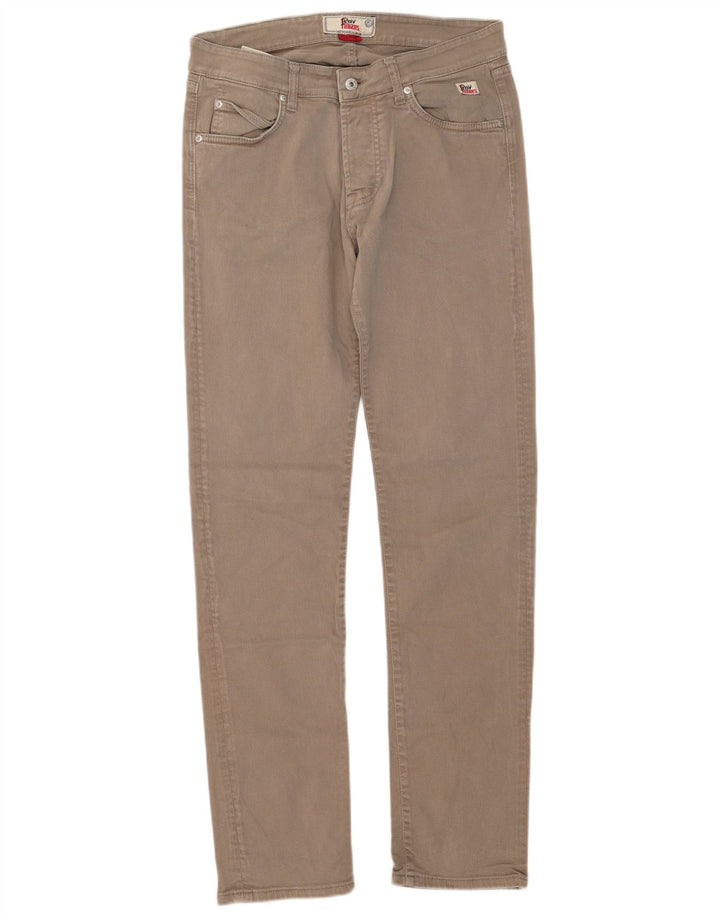 Roy Rogers Dame Slim Jeans W34 L33 Beige Bomuld