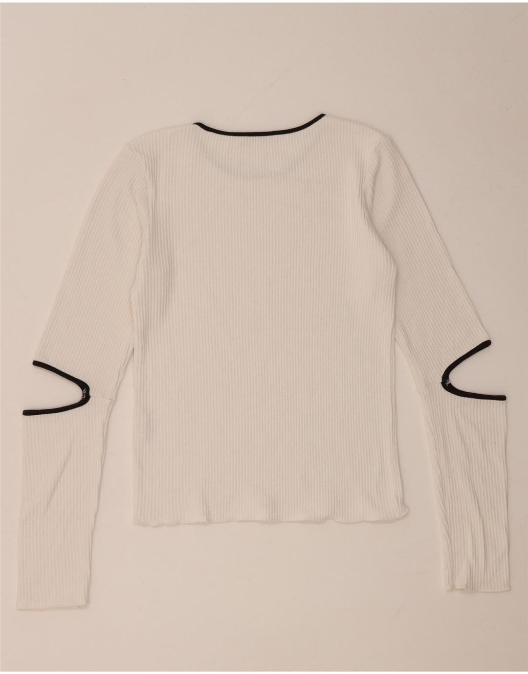 Zara Dametop Langærmet UK 12 Medium White Viscose