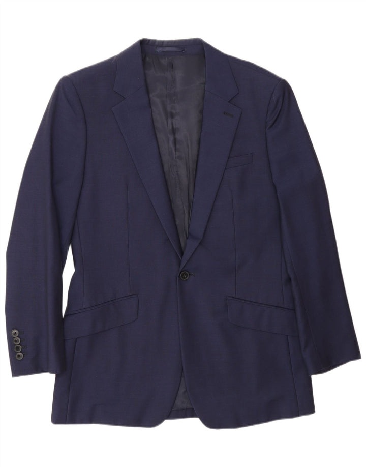 Reiss Herre 1 Knap Blazer Jacket UK 38 Medium Navy Blue Wool