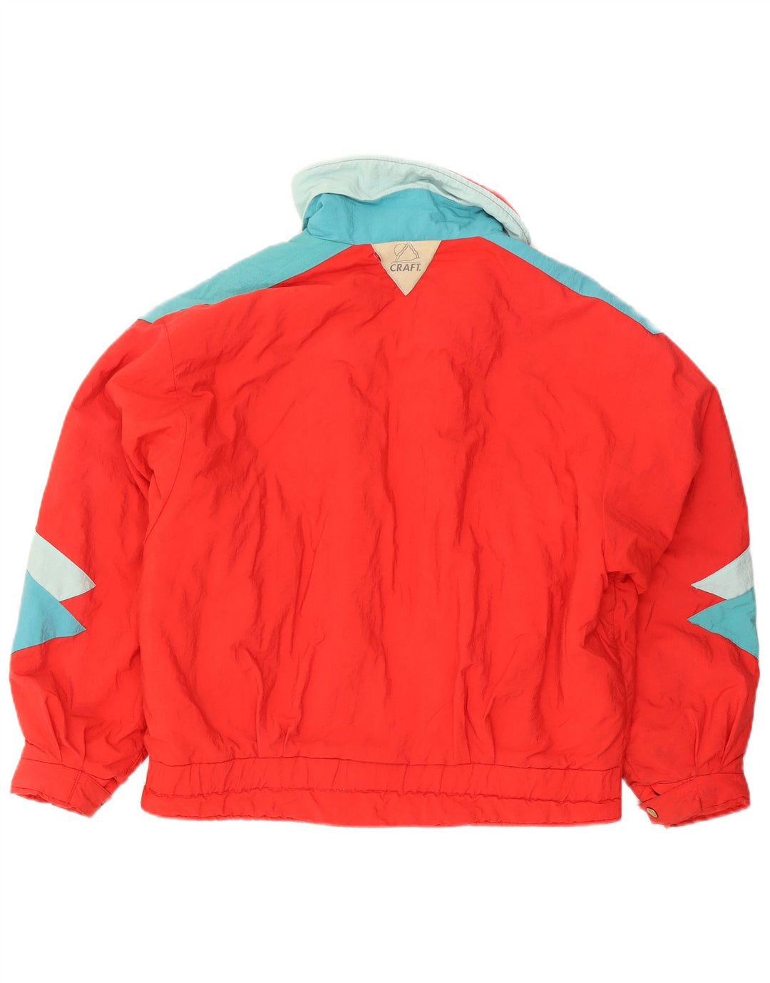 Vintage skijakke til kvinder UK 20 2XL Rød Colourblock