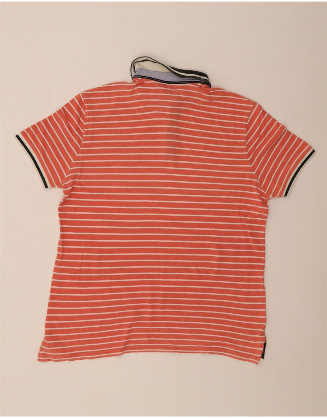 Massimo Dutti herre poloshirt XL orange stribet bomuld