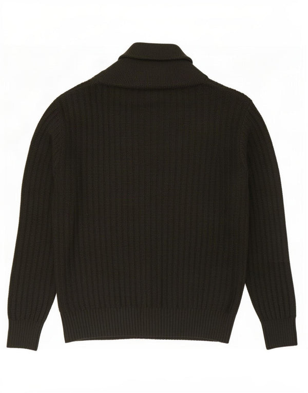 Zara Mens Shawl Neck Jumper Sweater Medium Green