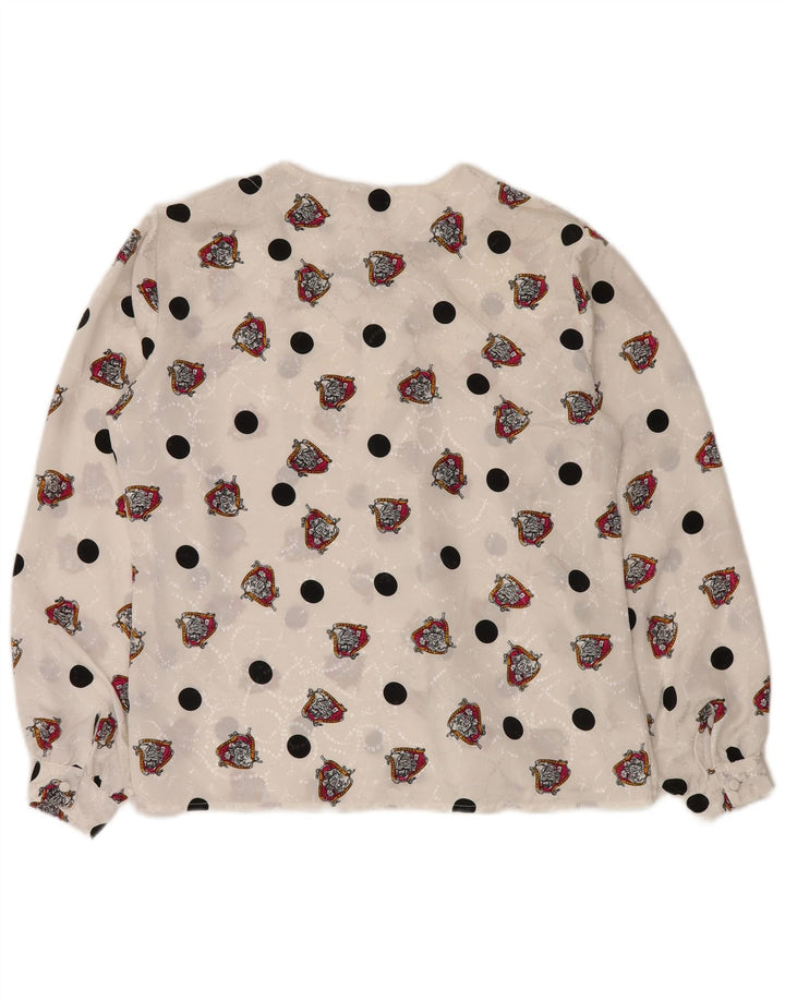 NOTATIONER Kvinders abstrakt mønster skjortebluse UK 16 Large White Polyester