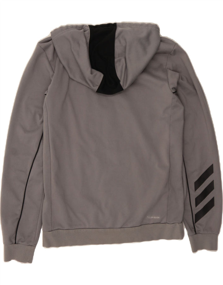 ADIDAS Mens Climawarm Zip Hoodie Sweater Medium Grey Colourblock Polyester Vintage Adidas and Second-Hand Adidas from Messina Hembry 