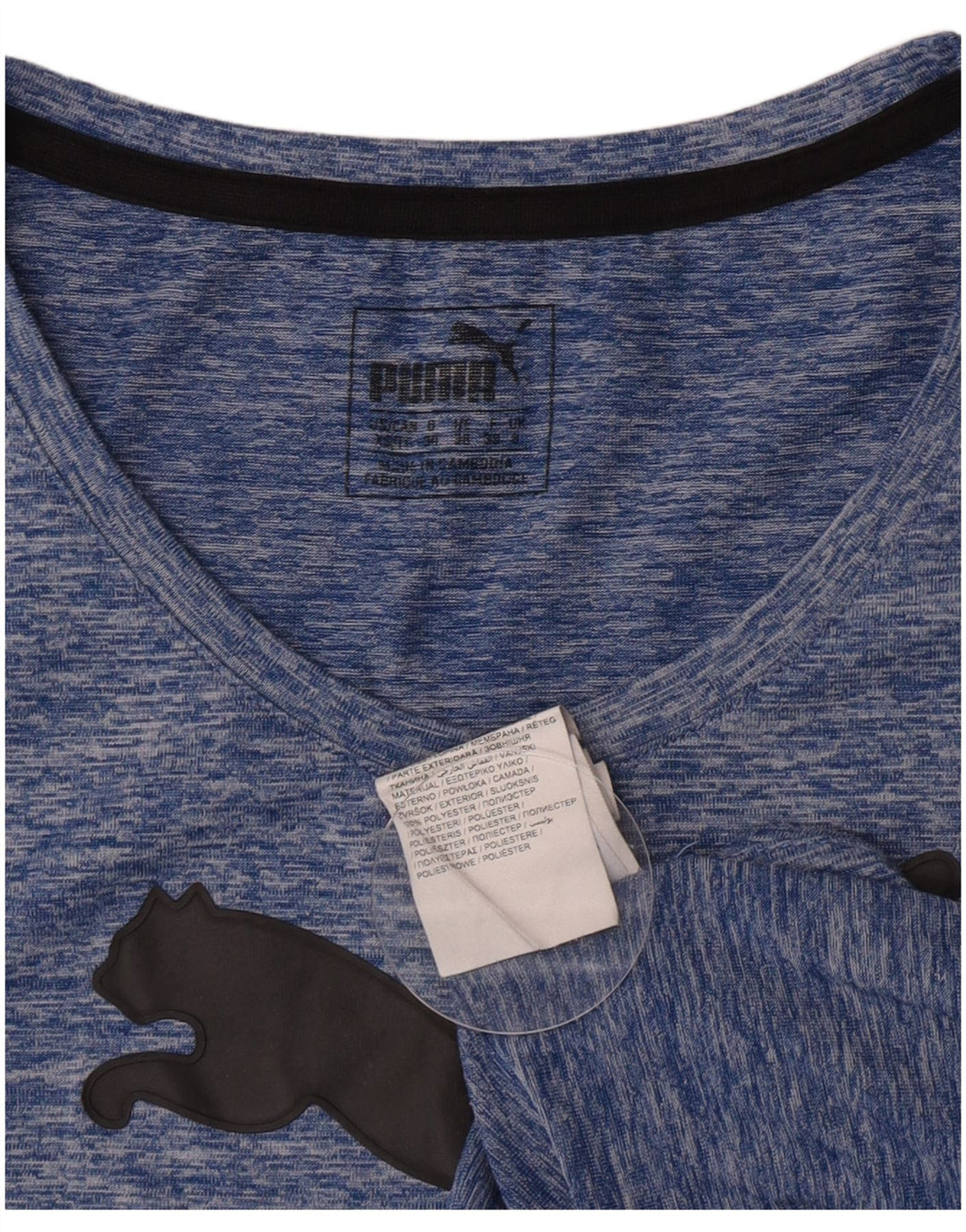 Puma grafisk t-shirt top til kvinder DK 8 Small Blue Flecked Polyester