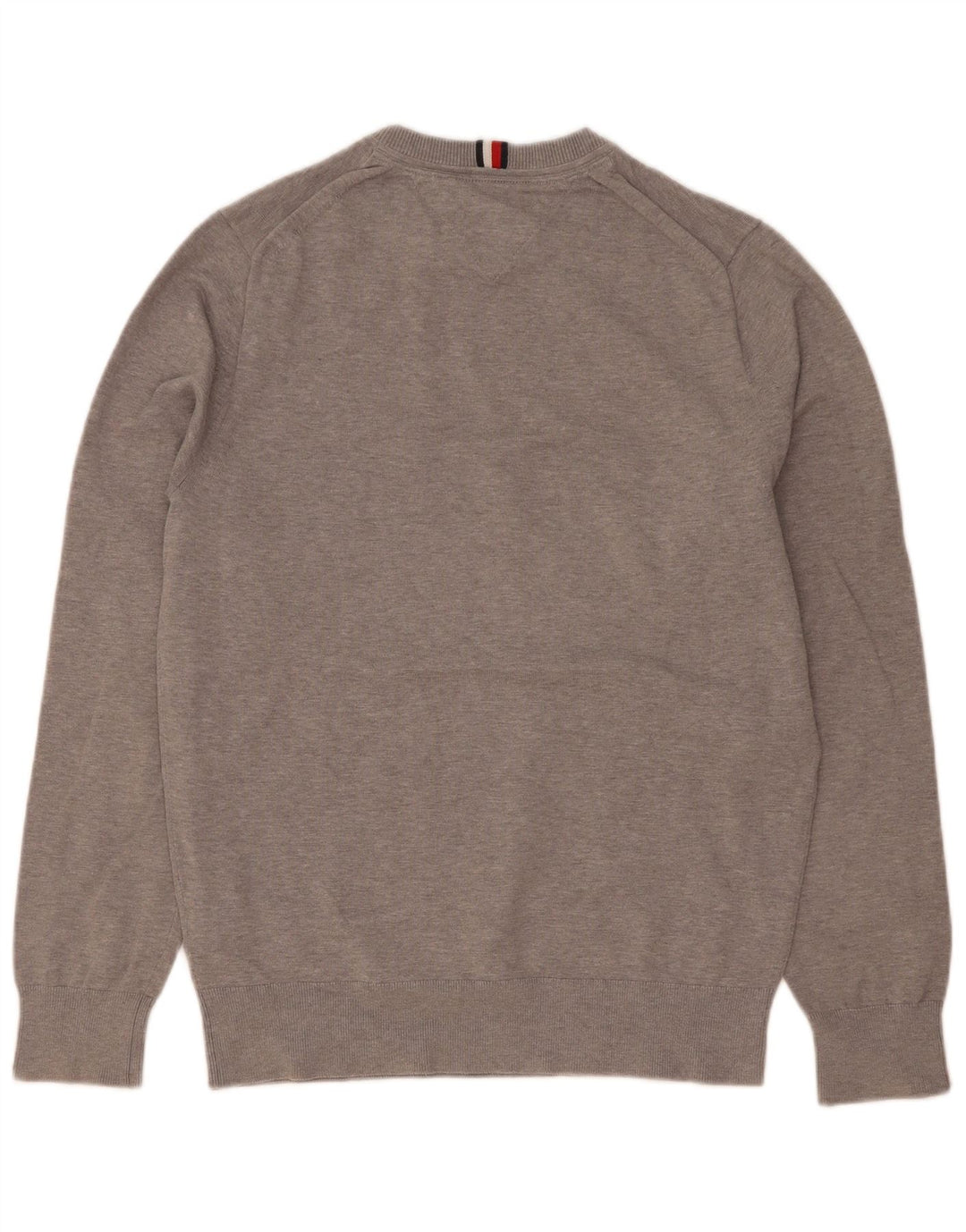 Tommy Hilfiger Herre sweater med rund hals, lille grå bomuld