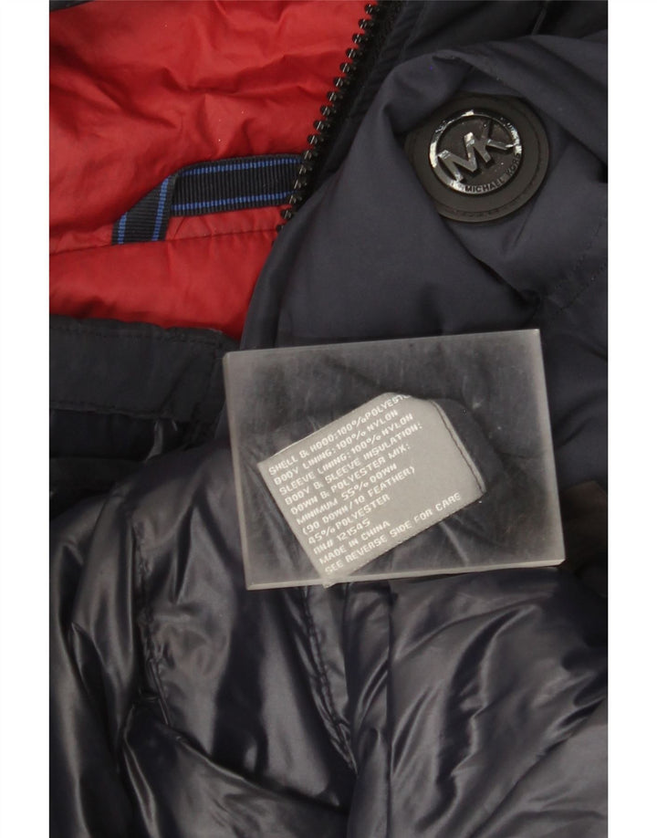 Michael Kors Herre hættepolstret jakke UK 38 Medium Navy Blue Polyester