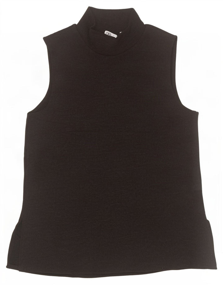 Zara Damevest Top UK 10 Small Black Polyester
