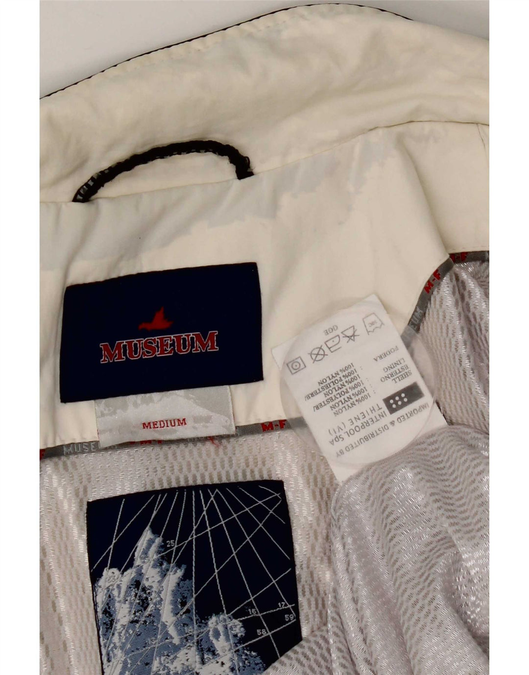 Museum Herre Graphic Utility Jacket UK 38 Medium White Colourblock Nylon