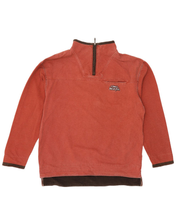 Weird Fish Herre Zip Neck Sweatshirt Jumper Medium Rød Bomuld