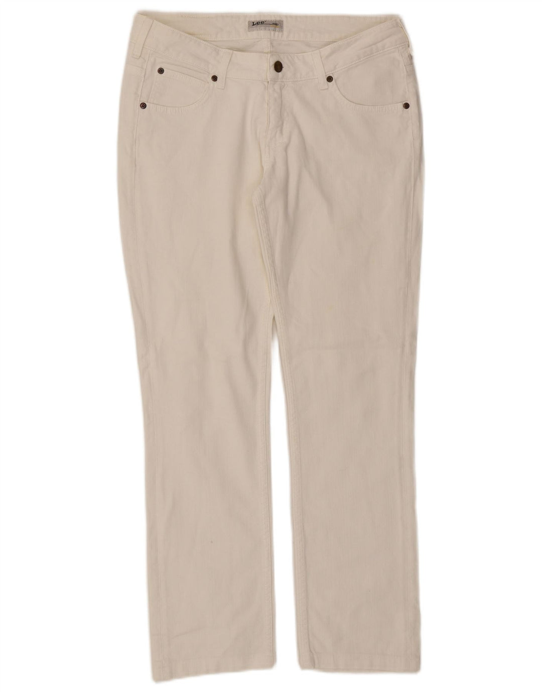 Lee Dame Norma Straight Jeans W31 L29 Hvid Bomuld