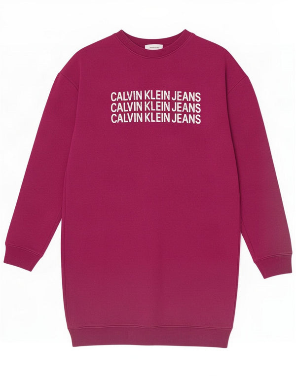 Calvin Klein Jeans Girls Graphic Jumper Dress 15-16 Years Purple