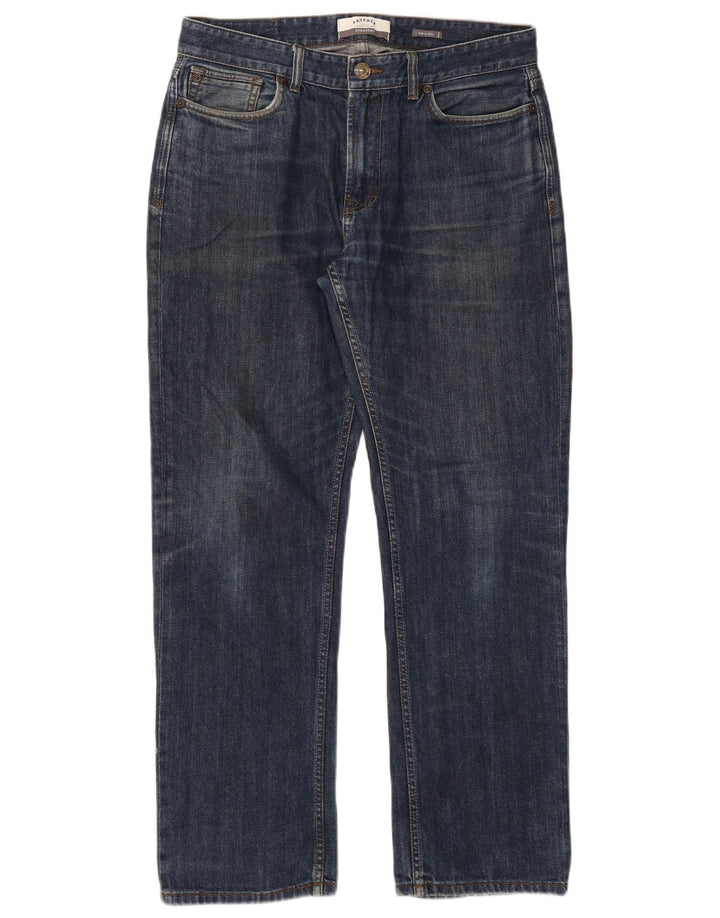 Fat Face Herre Straight Jeans W34 L30 Blå Bomuld