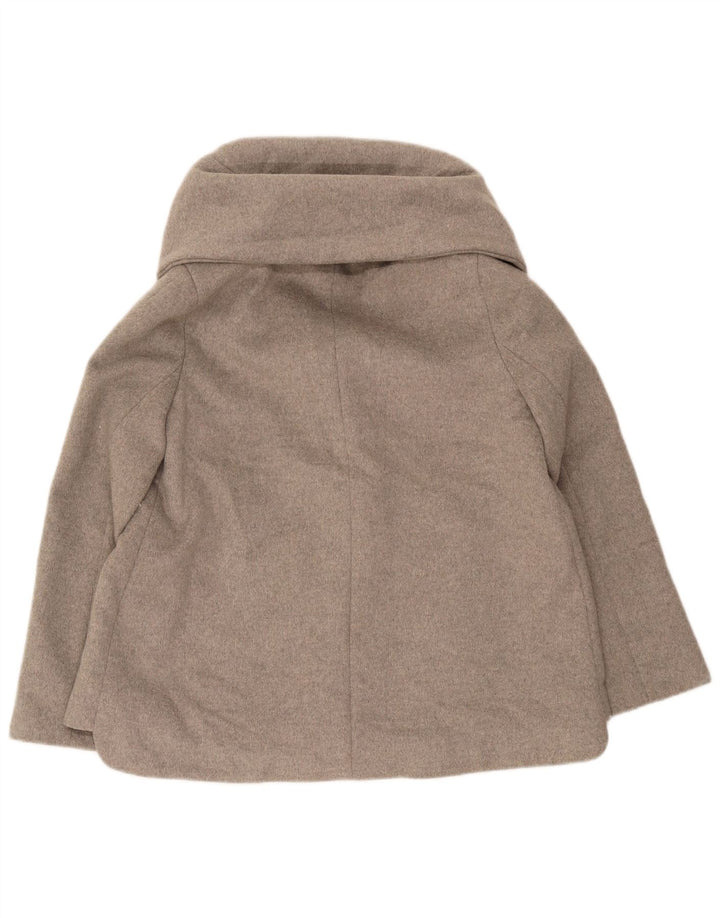 Zara Kvinder Kort Oversized Overfrakke UK 10 Lille Grå Polyester