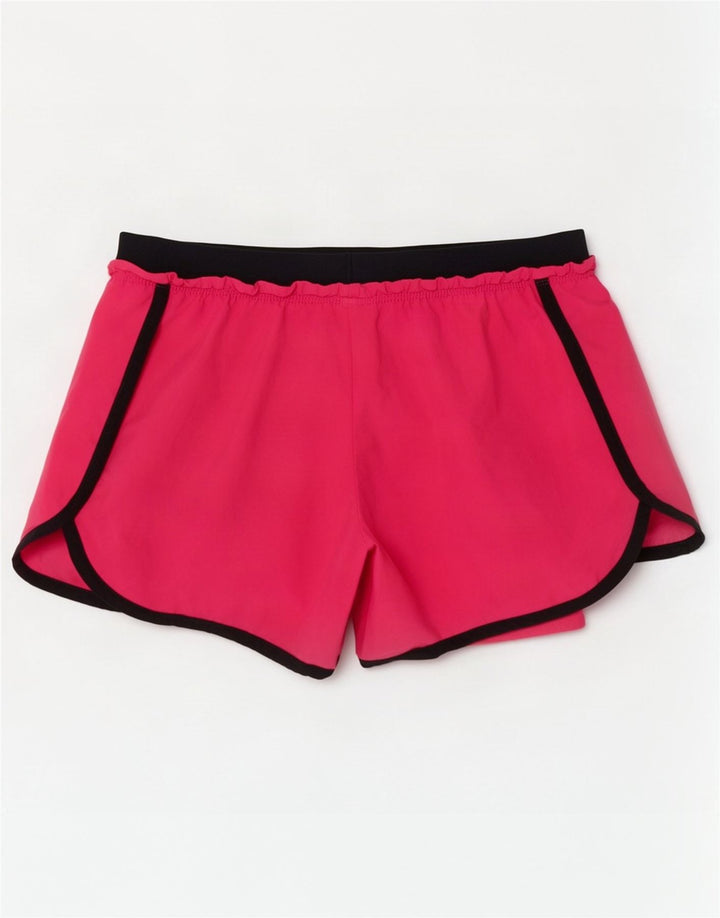 Nike Dame Dri Fit sportsshorts UK 12 Medium Pink Colourblock Polyester