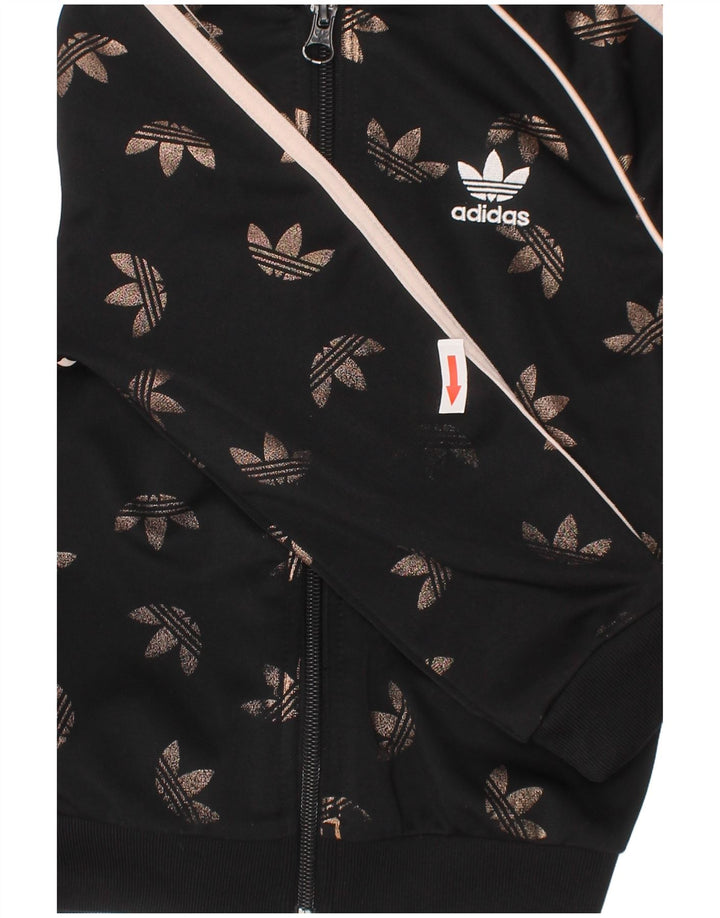 Adidas piger grafisk træningsdragt topjakke 3-4 år sort polyester