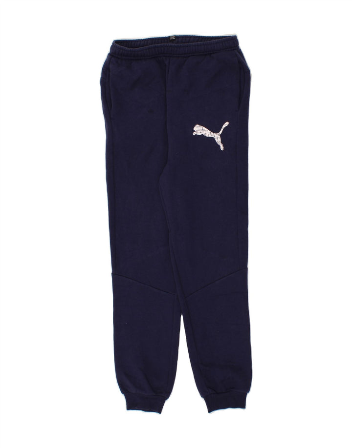 PUMA Boys Tracksuit Trousers Joggers 13-14 Years Navy Blue Vintage Puma and Second-Hand Puma from Messina Hembry 