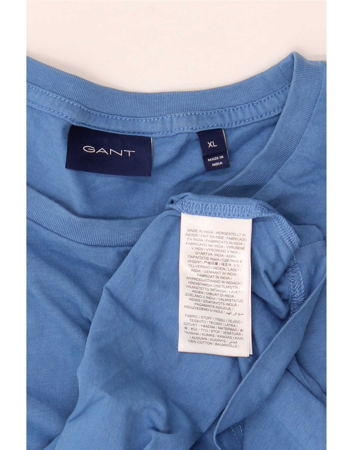 Gant Herre T-Shirt Top XL Blå Bomuld