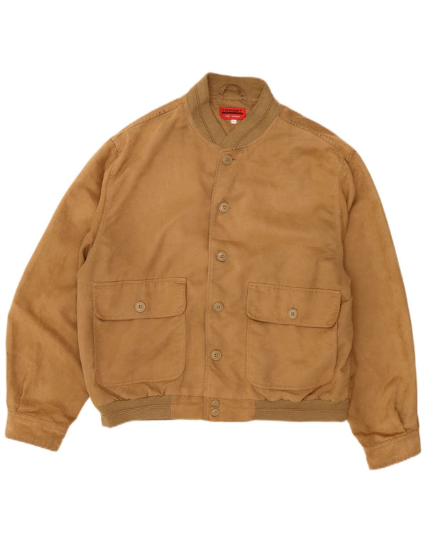 Vintage Mens Bomber Jacket UK 42 XL Brown Polyester