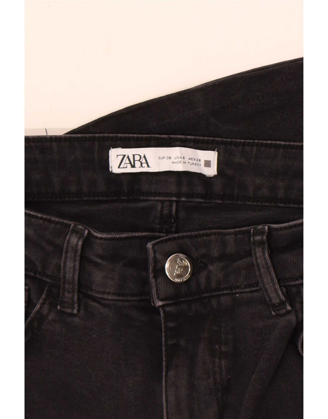 Zara Dame Flared Jeans EU 38 Small W28 L32 Sort