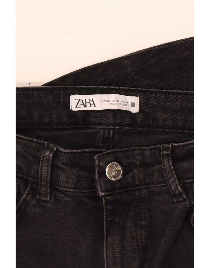 Zara Dame Flared Jeans EU 38 Small W28 L32 Sort