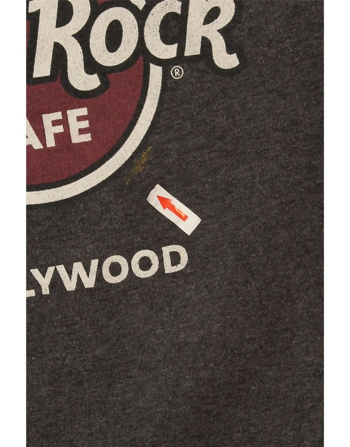 Hard Rock Cafe Herre Hollywood Grafisk Sweatshirt Jumper Medium Grå Flecked