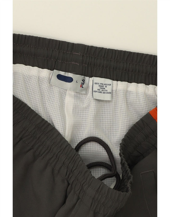FILA Mens Tracksuit Trousers Large  Grey Striped Polyester Vintage Fila and Second-Hand Fila from Messina Hembry 