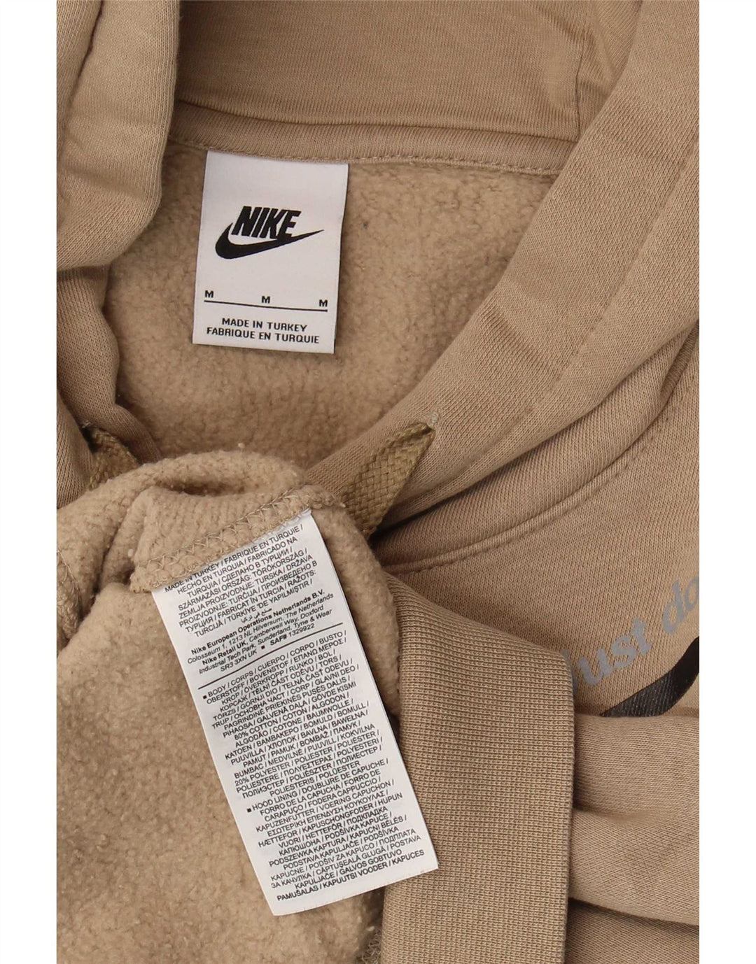 Nike grafisk hættetrøje til mænd mellem beige bomuld