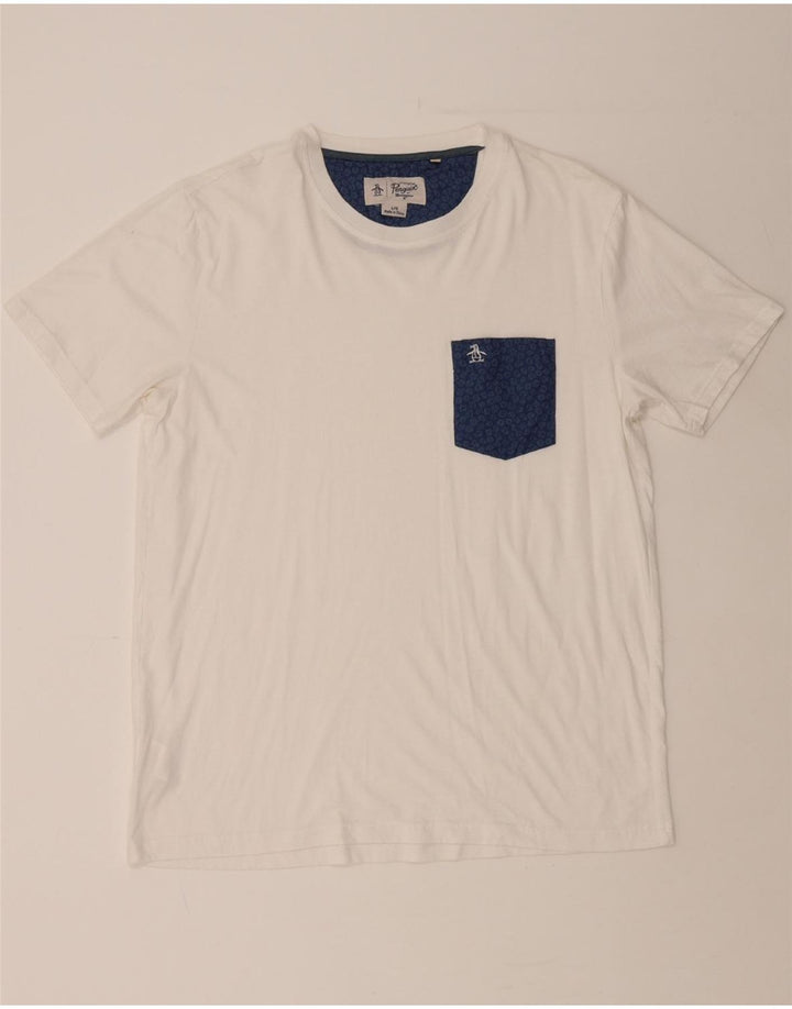 PENGUIN Mens T-Shirt Top Large White Cotton Vintage Penguin and Second-Hand Penguin from Messina Hembry 