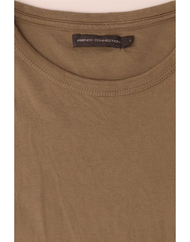 French Connection Herre T-Shirt Top Stor Khaki Bomuld