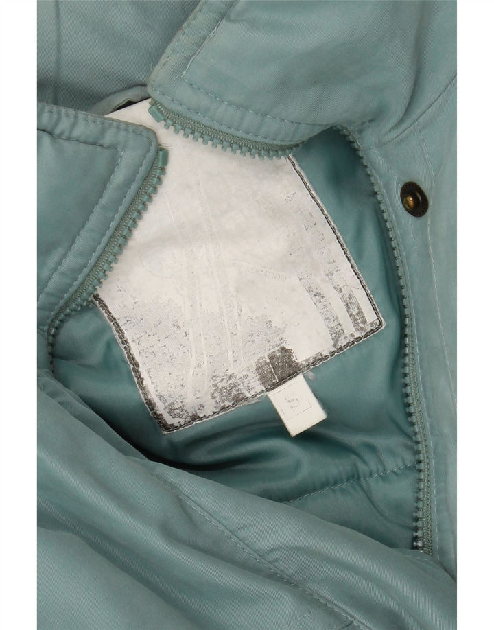 VINTAGE Womens Oversized Hooded Padded Coat UK 10 Small Turquoise Vintage Vintage and Second-Hand Vintage from Messina Hembry 
