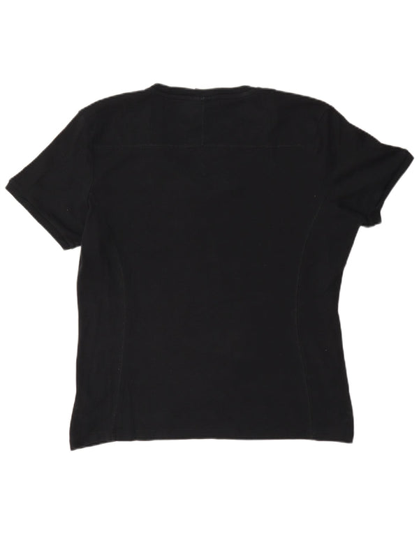 Champion Dame T-Shirt Top UK 16 Stor Sort Bomuld