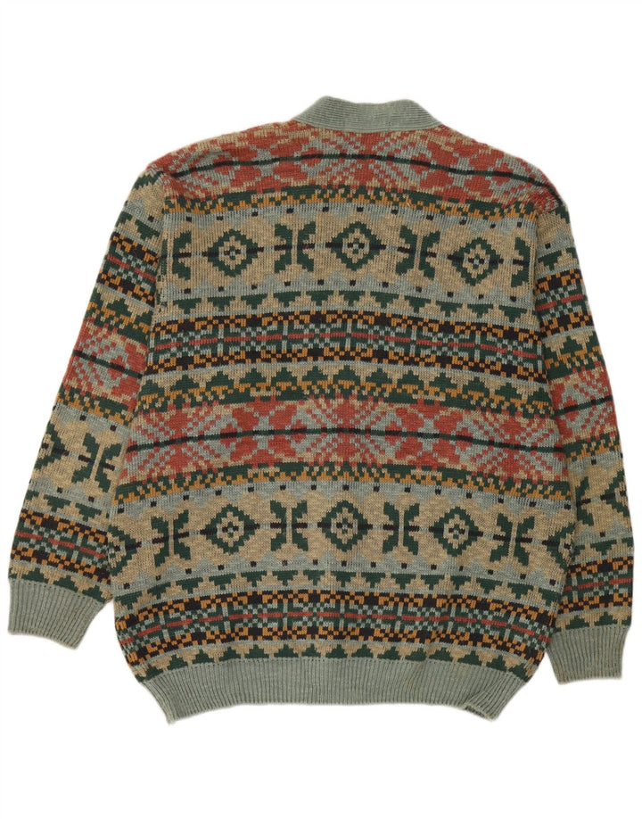 Marks & Spencer Herre cardigan sweater Medium Flerfarvet Fair Isle