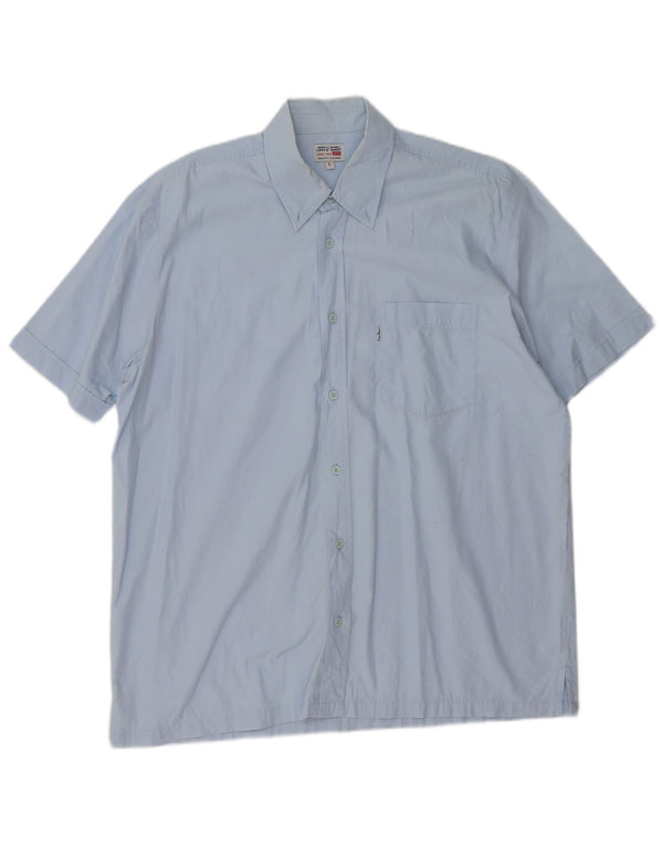 Levi's Mens Short Sleeve Shirt Large Blue Cotton