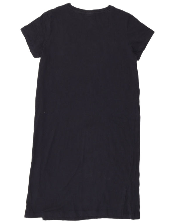 Champion Kvinders grafisk T-shirtkjole UK 14 Mellem marineblå bomuld