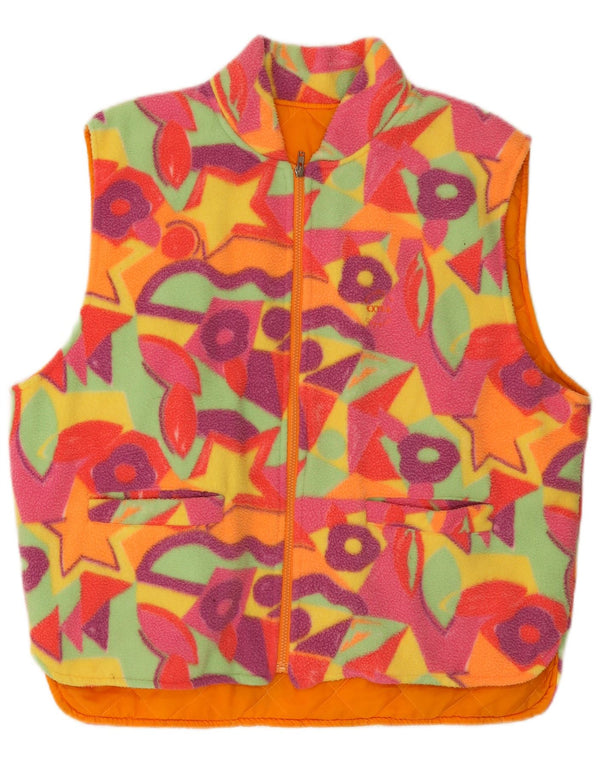 Vintage Herre Fleece Gilet UK 42 XL Flerfarvet Geometrisk
