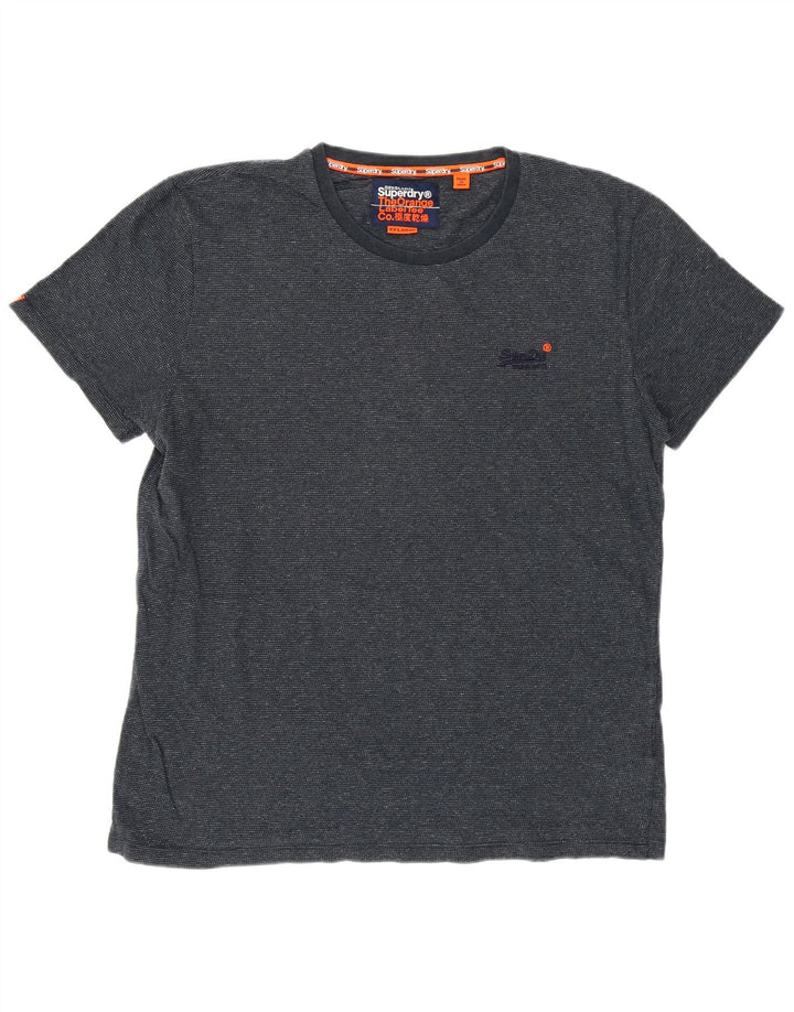 Superdry T-shirt top til mænd 2XL marineblå flækket bomuld