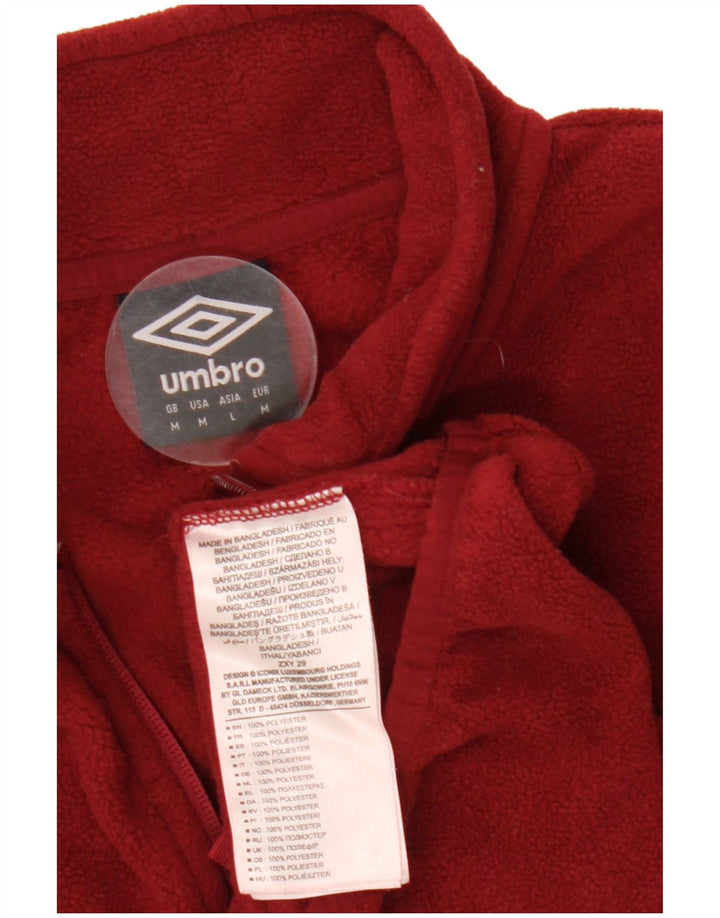 UMBRO Herre grafisk lynlås hals Fleece Jumper Medium rødbrun polyester