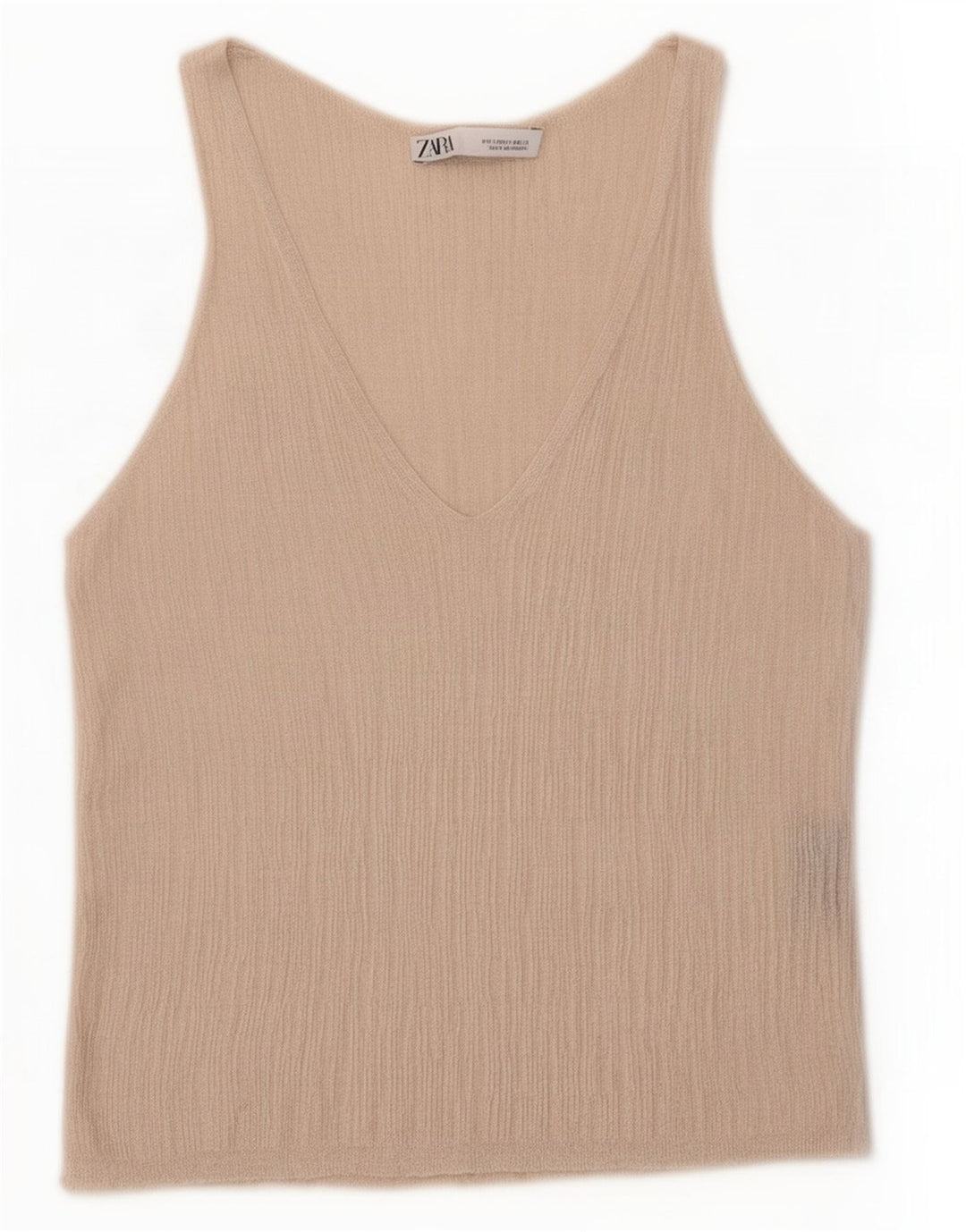 Zara Dame ærmeløs bluse Top UK 10 Small Grey Viscose