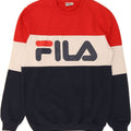 FILA Mens Graphic Sweatshirt Jumper Small Multicoloured Colourblock Cotton Vintage Fila and Second-Hand Fila from Messina Hembry 