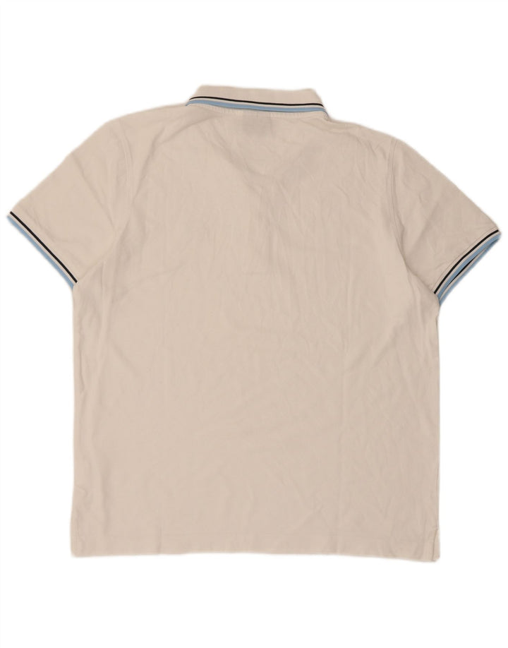 Lotto herre polo shirt stor hvid stribet bomuld