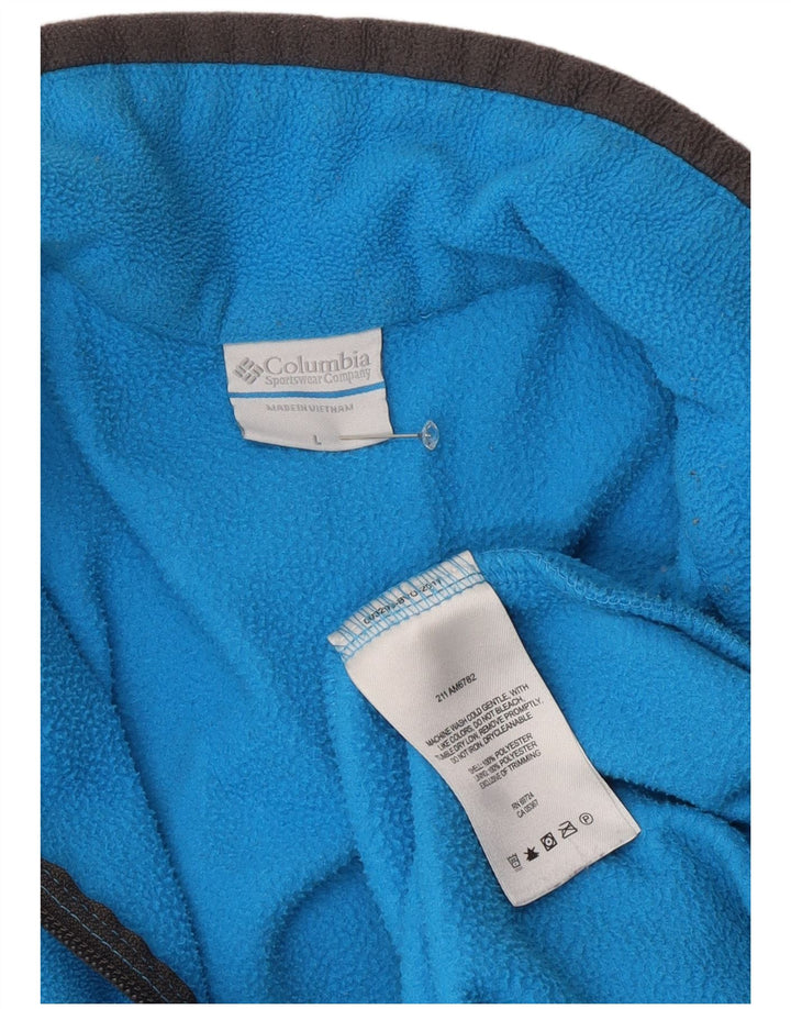 Columbia herre lynlås hals fleece jumper stor blå polyester