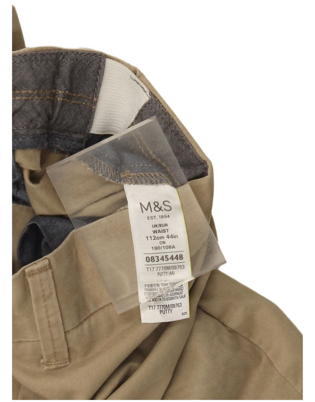 Marks & Spencer Herre Chino Shorts W44 2XL Beige Bomuld